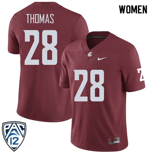 Women #28 Skyler Thomas Washington State Cougars College Football Jerseys Sale-Crimson